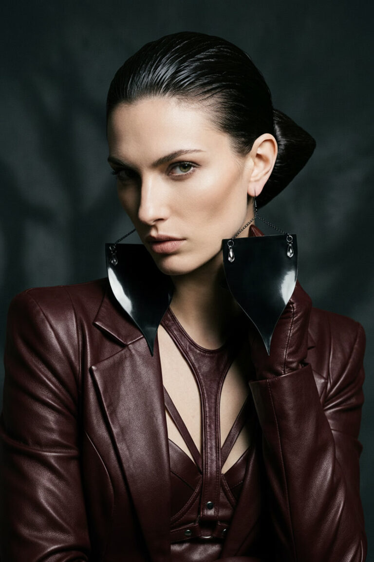 noir shapes adornments, latex earrings by Tanja Bedekovic