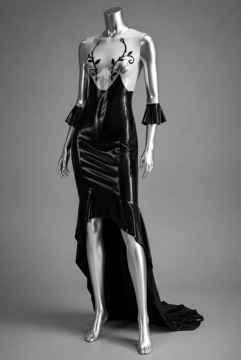 Noir Shapes, latex couture dress by Tanja Bedekovic