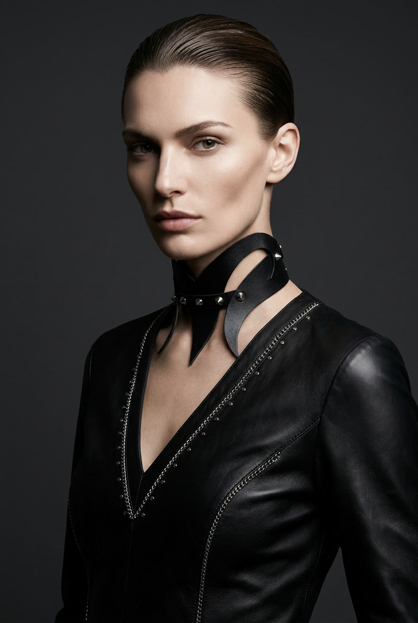 leather choker, by tanja bedekovic