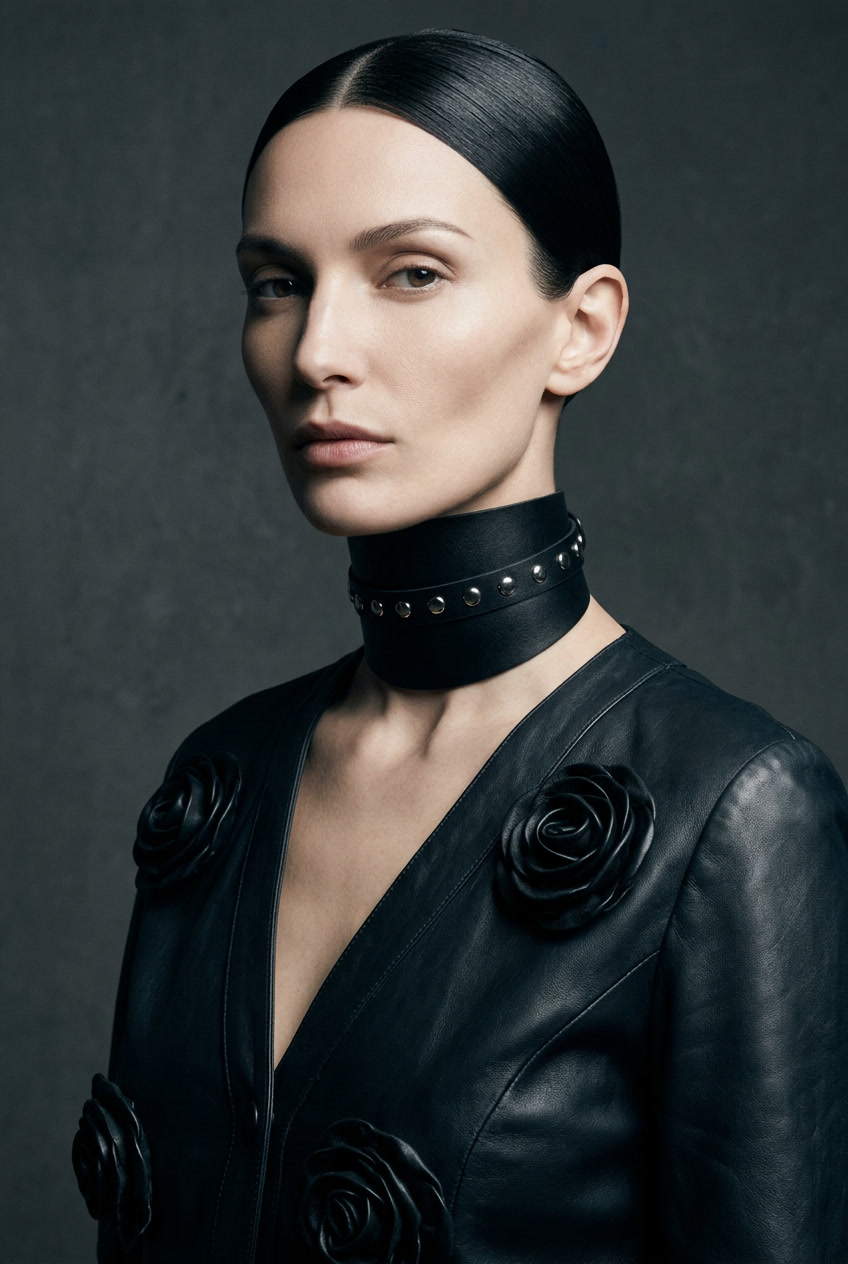 leather choker, by tanja bedekovic