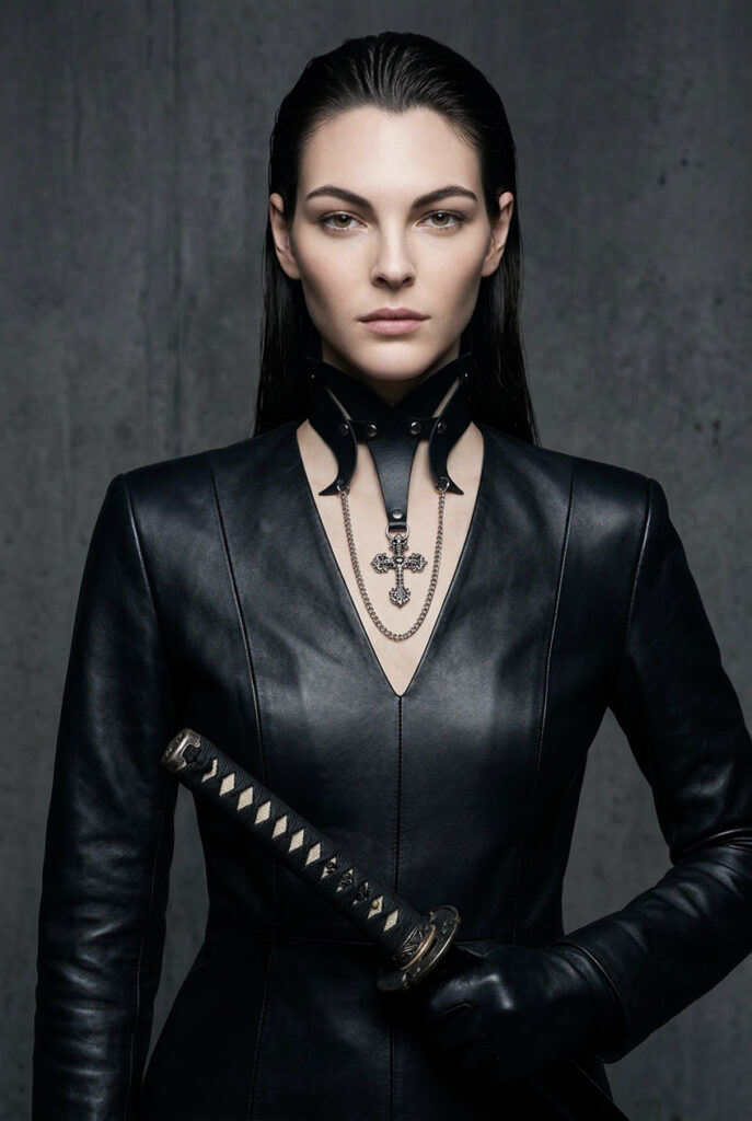 leather choker, by tanja bedekovic